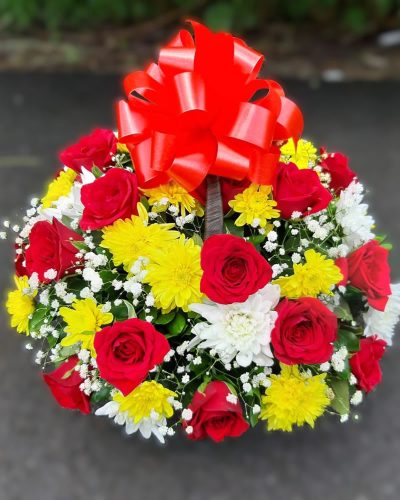 Premium Seasonal Basket Mix Flowers Bouquet