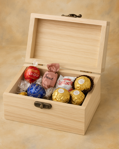 Handmade Wooden Box of Chocolates