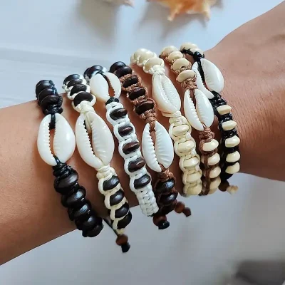 Handmade Bohemian Sea Shell Lucky Bracelets - Set of 2