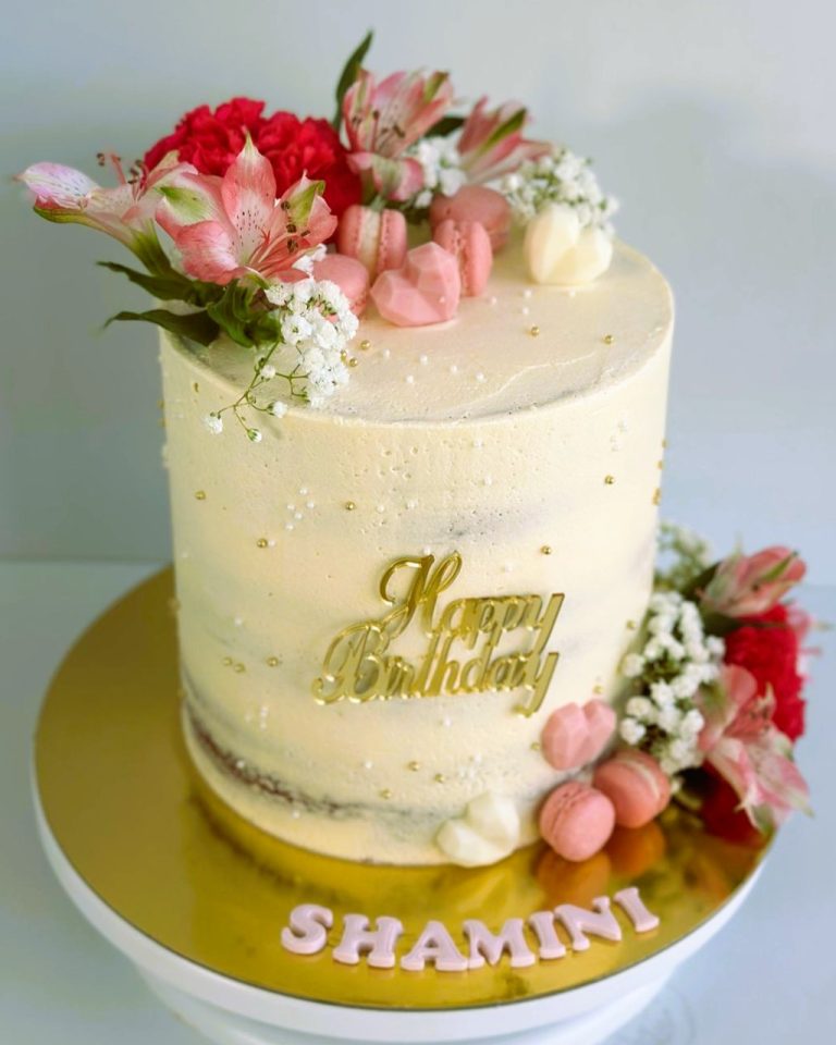 Thea's Garden Elegant Floral Buttercream Cake