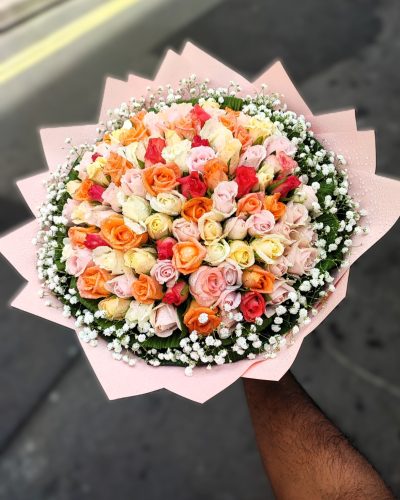 Pastel Oasis of Roses Bouquet