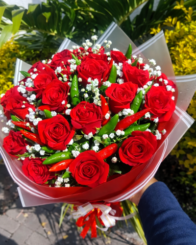 Of Chilies and Roses - Daring Bouquet For Spicy Relationships